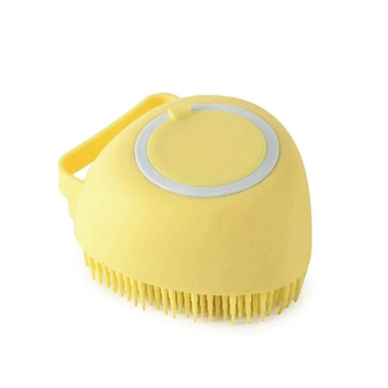 Gant de bain pour chien en silicone, doux et ergonomique, avec emplacement pour savon, pour un nettoyage apaisant et moussant