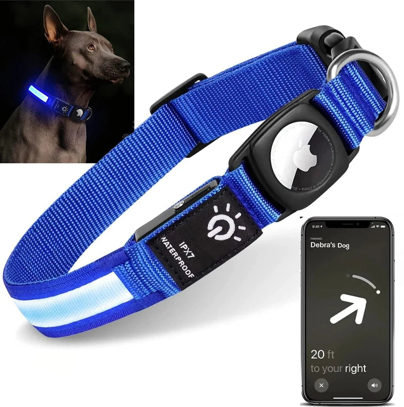 Collier GPS pour Chien Sans Abonnement - Compatible AirTag | Happet