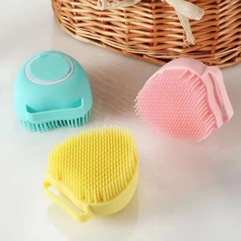 Gant de bain pour chien en silicone, doux et ergonomique, avec emplacement pour savon, pour un nettoyage apaisant et moussant