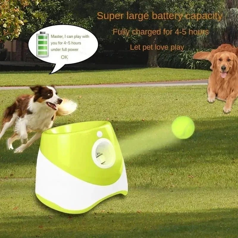 Lanceur automatique de balles pour chien, jouet interactif rechargeable par USB.