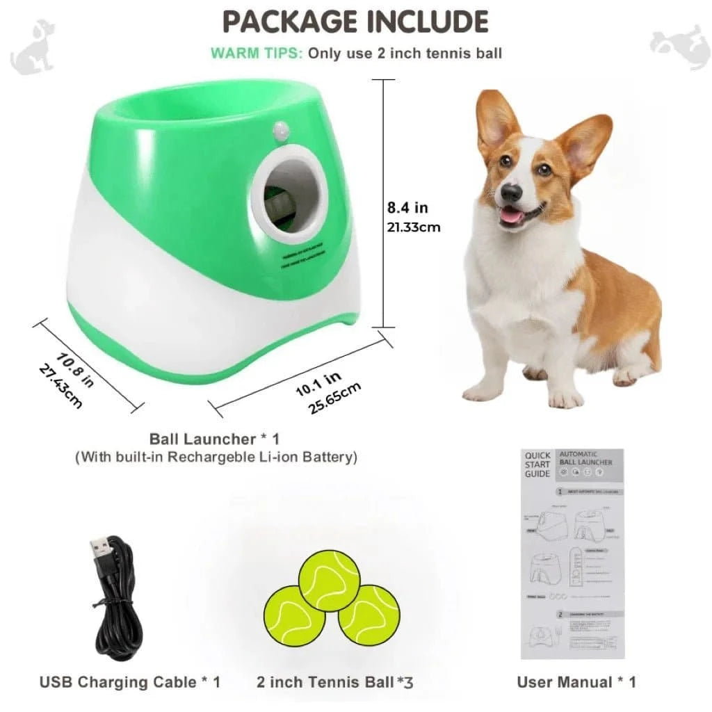 Lanceur automatique de balles pour chien, jouet interactif rechargeable par USB.